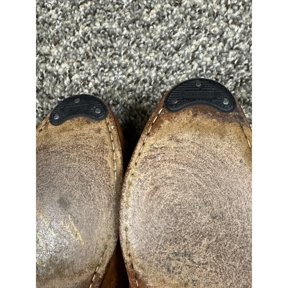Peter‎ Huber Ostrich Leather Sz 8 1/2 Tassel Loafers Cognac Brown Made in Italy